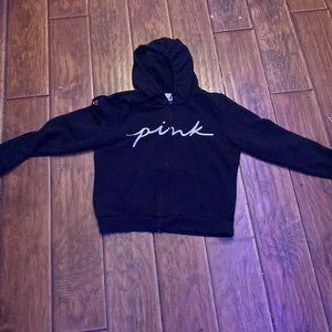 black victoria secret -pink- zip up hoodie